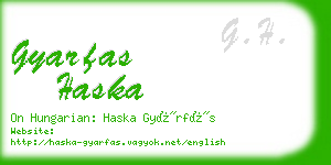 gyarfas haska business card